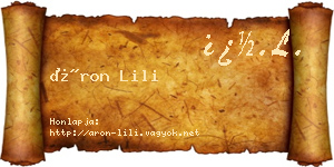 Áron Lili névjegykártya