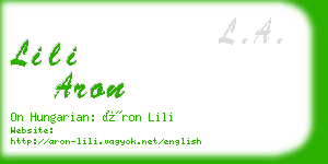 lili aron business card